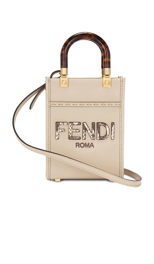 FWRD Renew Fendi Mini Sunshine Shopper Tote Bag in Nude