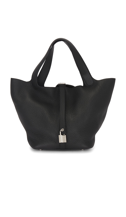 FWRD Renew Hermes Clemence Picotin Lock 22 Handbag in Noir