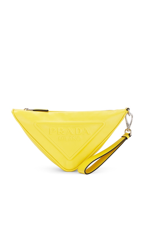 FWRD Renew Prada Triangle Clutch Bag in Yellow