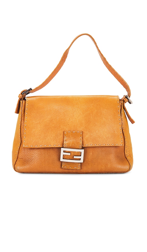 FWRD Renew Fendi Mama Selleria Baguette Shoulder Bag in Tan