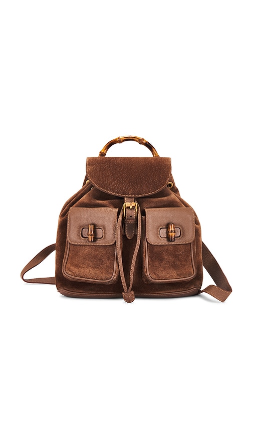 FWRD Renew Gucci Bamboo Backpack in Brown