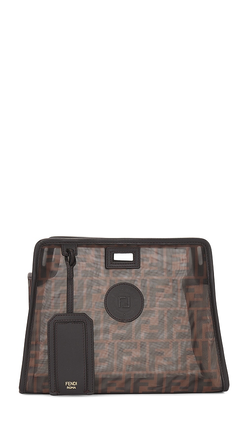 FWRD Renew Fendi Zucca Defender Handbag in Brown