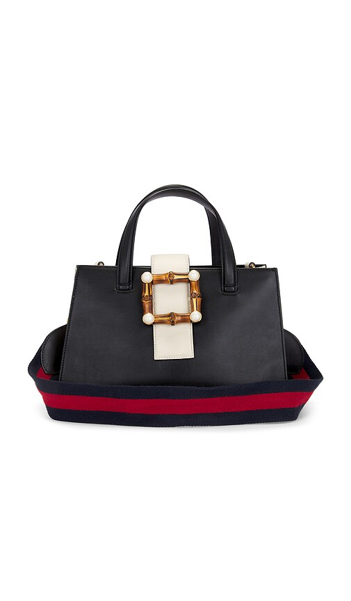 FWRD Renew Gucci Bamboo Buckle Tote Bag in Black