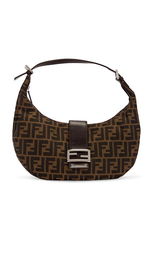 FWRD Renew Fendi Zucca Shoulder Bag in Brown