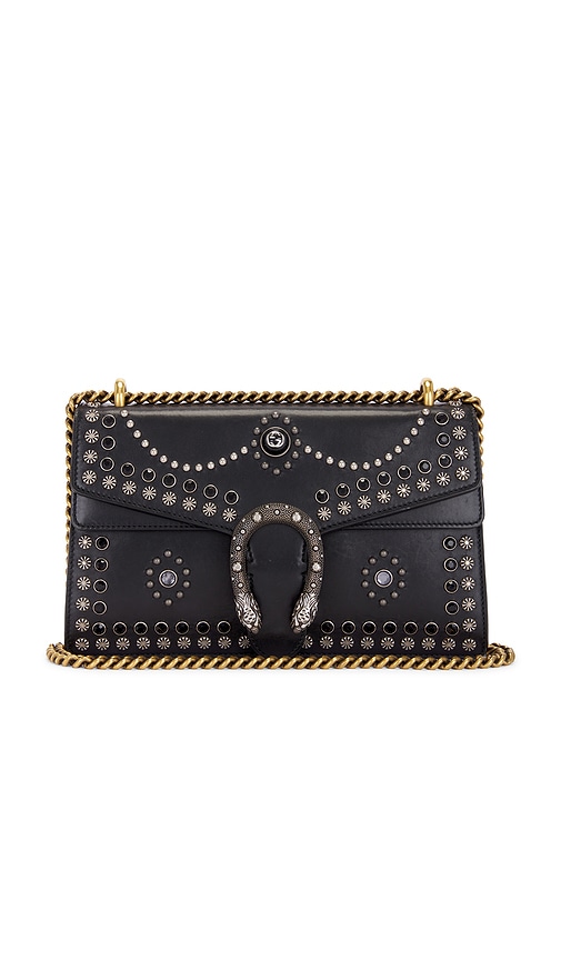 FWRD Renew Gucci Dionysus Studded Chain Shoulder Bag in Black