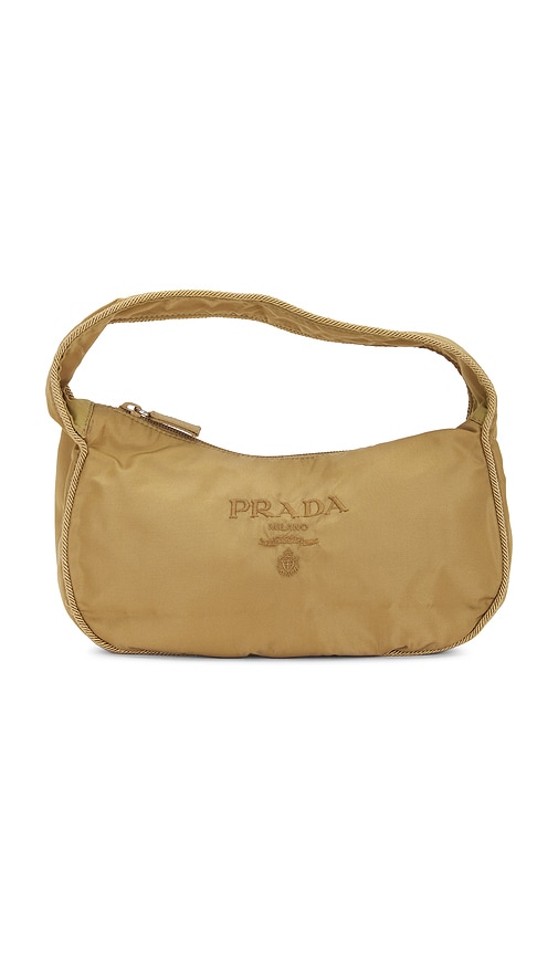 FWRD Renew Prada Nylon Shoulder Bag in Beige