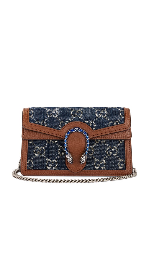 FWRD Renew Gucci Dionysus Denim Shoulder Bag in Blue