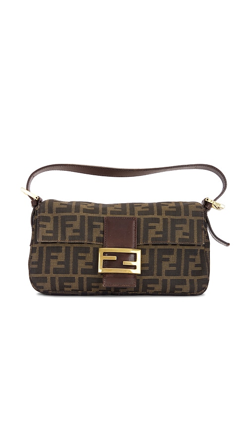 FWRD Renew Fendi Mama Zucca Baguette Shoulder Bag in Brown