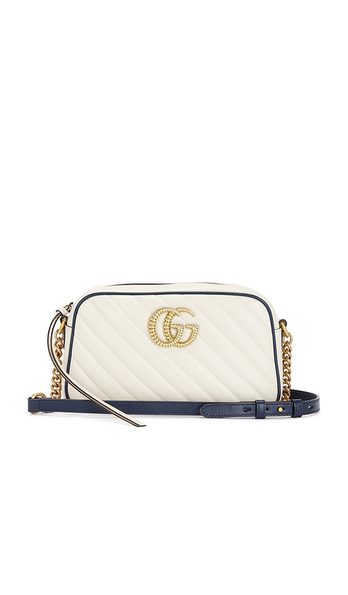 FWRD Renew Gucci GG Marmont Chain Shoulder Bag in Ivory