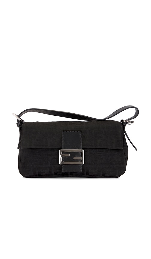 FWRD Renew Fendi Mama Zucca Baguette Shoulder Bag in Black