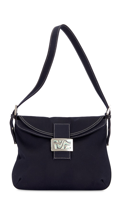 FWRD Renew Fendi Mama Baguette Shoulder Bag in Navy