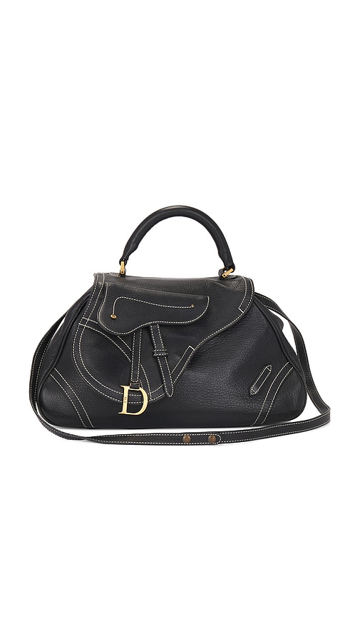 FWRD Renew Dior Saddle Handbag in Black