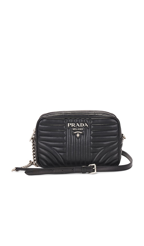 FWRD Renew Prada Diagramme Camera Bag in Black