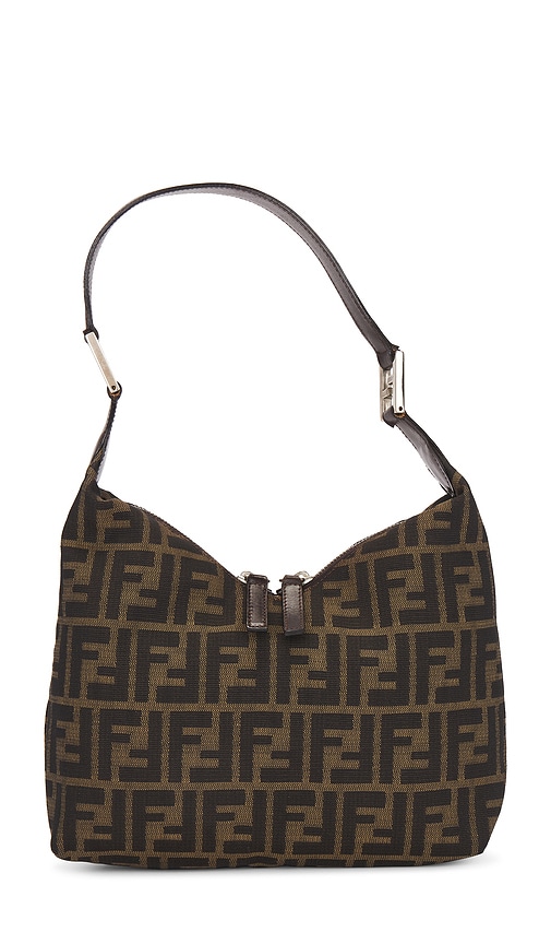 FWRD Renew Fendi Zucca Shoulder Bag in Brown