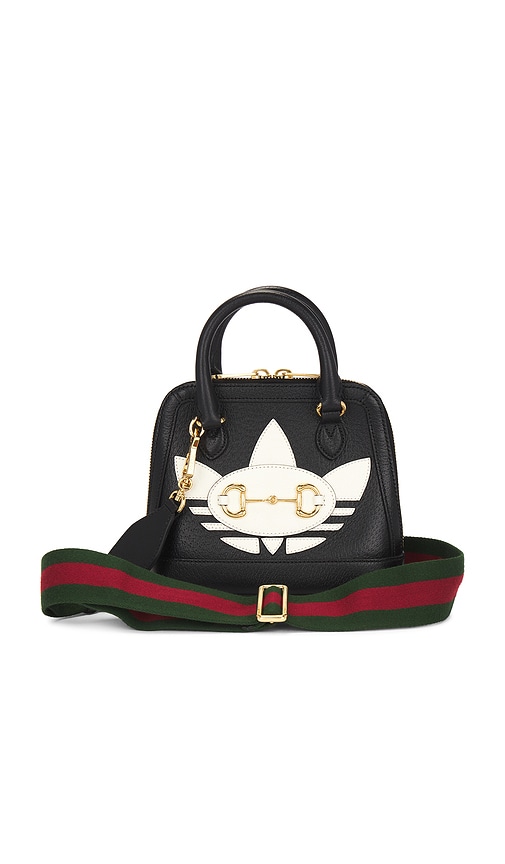 FWRD Renew Gucci x Adidas 2 Way Leather Shoulder Bag in Black