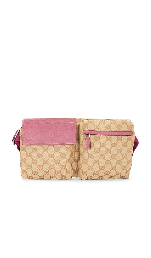 FWRD Renew Gucci GG Waist Bag in Beige