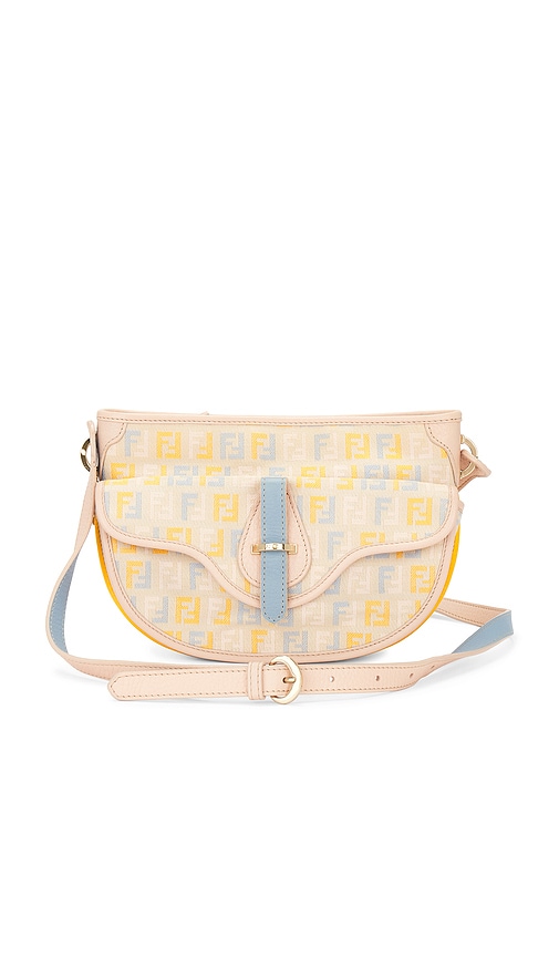 FWRD Renew Fendi Zucchino Shoulder Bag in Peach