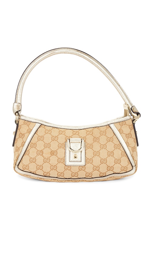 FWRD Renew Gucci Abbey Pochette Shoulder Bag in Beige