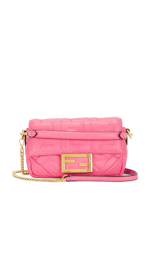 FWRD Renew Fendi Zucca Baguette Shoulder Bag in Pink