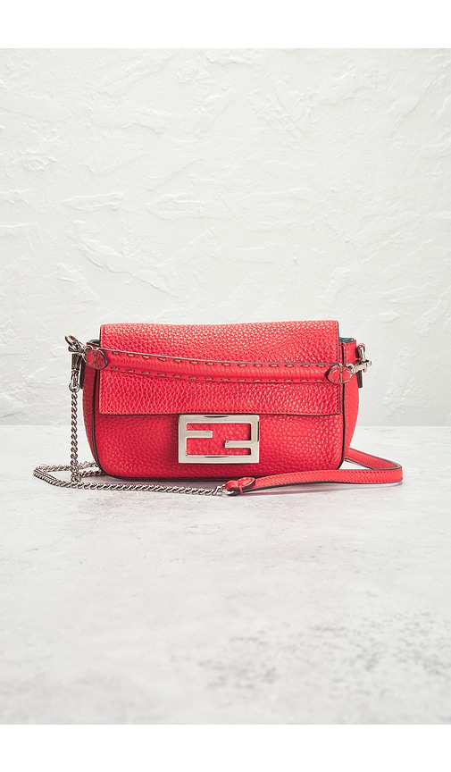 Shop Fwrd Renew Fendi Selleria Baguette Shoulder Bag In Red