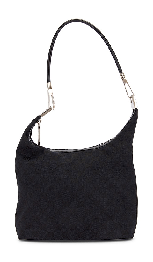 FWRD Renew Gucci Interlocking G Clasp Hobo Bag in Black