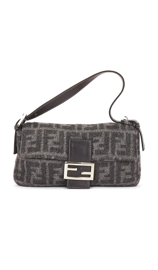 FWRD Renew Fendi Zucca Baguette Shoulder Bag in Grey