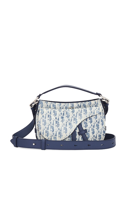 FWRD Renew Dior Oblique Kasuri Saddle Bag in Blue