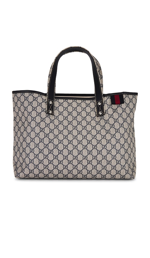 FWRD Renew Gucci GG Supreme Tote Bag in Grey