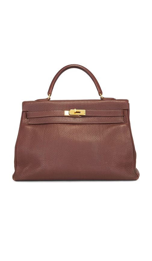 FWRD Renew Hermes Clemence Kelly 35 Handbag in Bordeaux