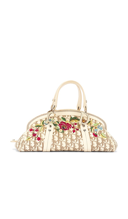 FWRD Renew Dior Floral Embroidered Diorissimo Bowling Bag in Multi