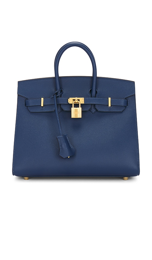 FWRD Renew Hermes Epsom Birkin Sellier 25 Handbag in Bleu Saphir
