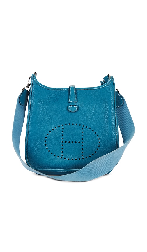 FWRD Renew Hermes Evelyne PM Shoulder Bag in Blue Jean