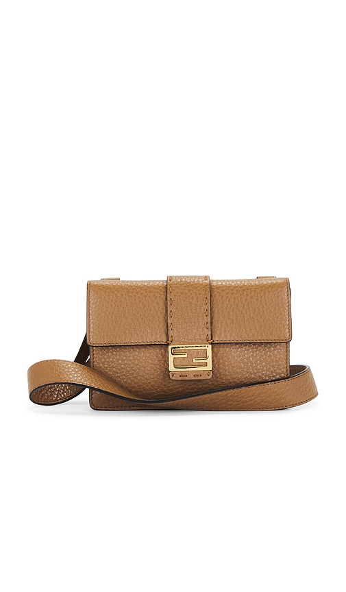 FWRD Renew Fendi Leather Shoulder Bag in Tan