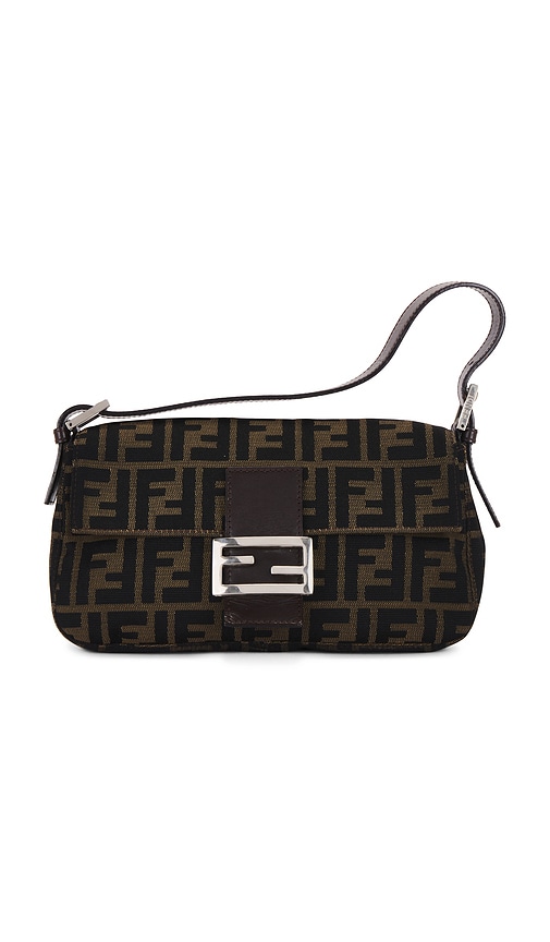 FWRD Renew Fendi Zucca Mama Baguette Shoulder Bag in Brown