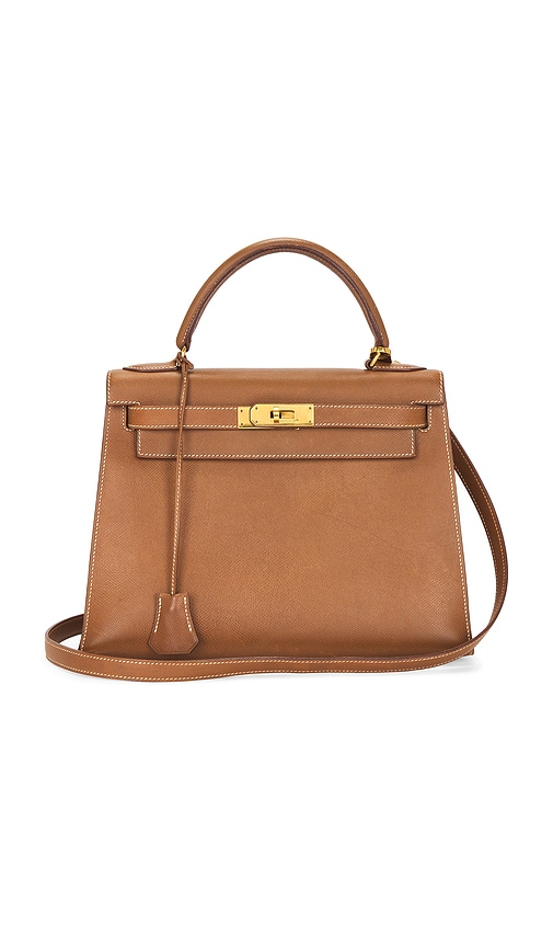 FWRD Renew Hermes Kelly Sellier 28 Handbag in Gold