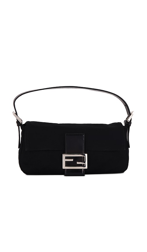 FWRD Renew Fendi Jersey Baguette Shoulder Bag in Black