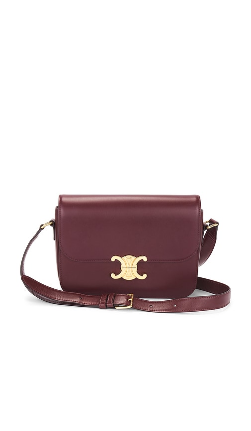 FWRD Renew Celine Triomphe Shoulder Bag in Bordeaux