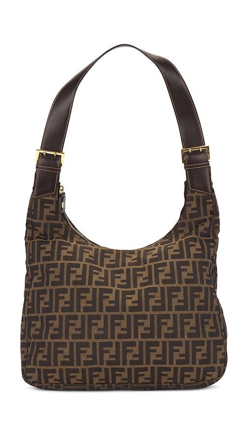 FWRD Renew Fendi Zucca Shoulder Bag in Brown