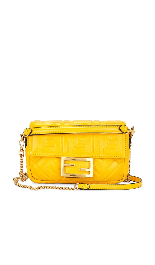 Fwrd Renew Fendi Baguette Shoulder Bag In Yellow