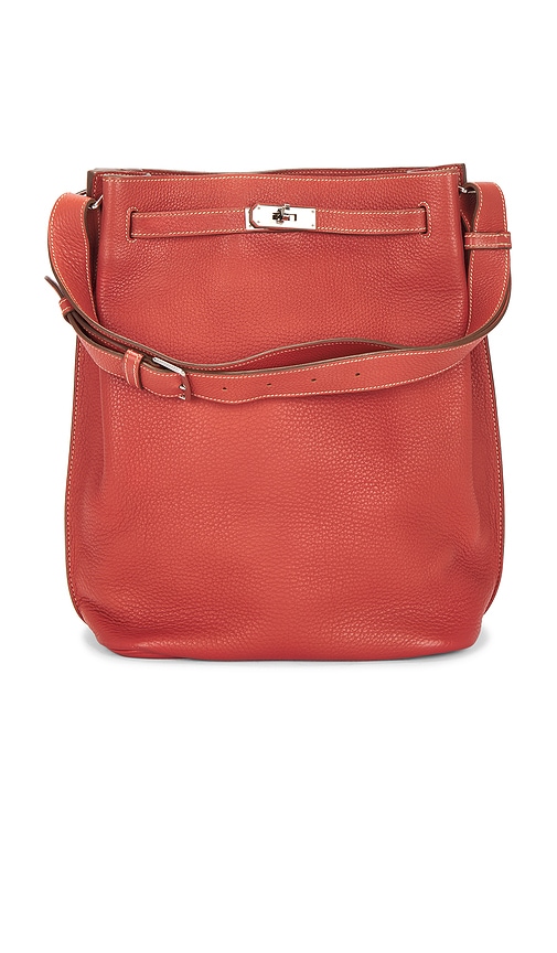 FWRD Renew Hermes Taurillon Clemence So Kelly 26 Shoulder Bag in Rouge Pivoine