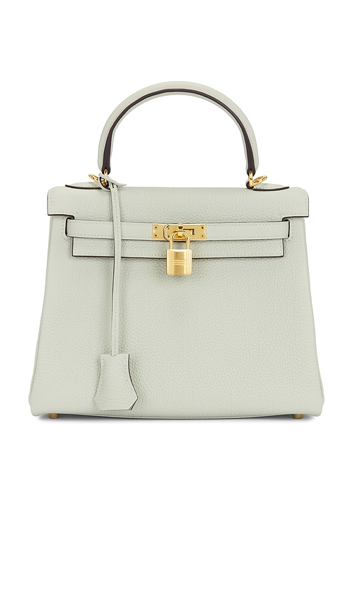 FWRD Renew Hermes Togo Kelly Retourne 25 Handbag in Gris Neve