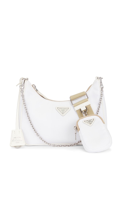 FWRD Renew Prada Re-Edition 2005 Re-Nylon Shoulder Bag in White