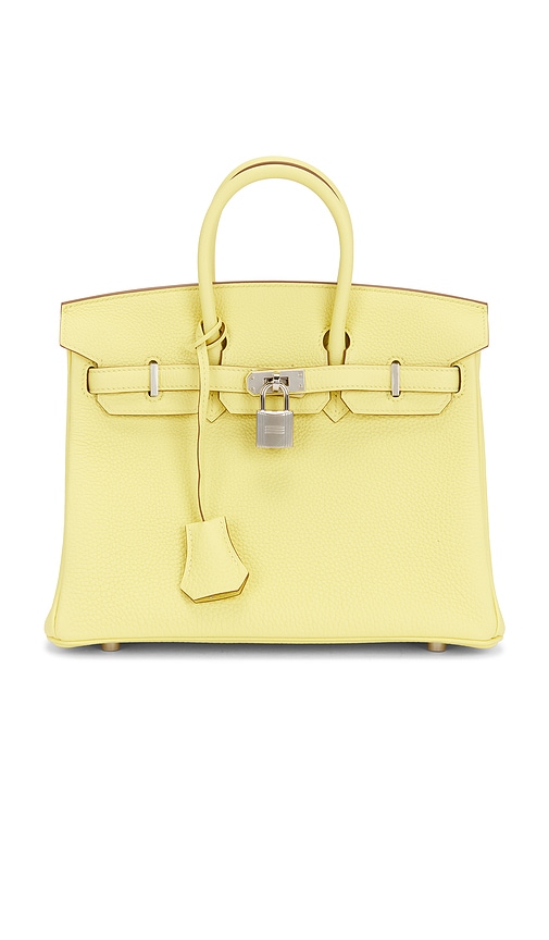 FWRD Renew Hermes Clemence Birkin 25 Handbag in Jaune Poussin