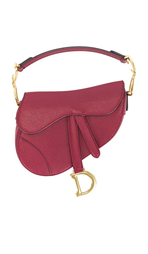 FWRD Renew Dior Mini Saddle Bag in Red