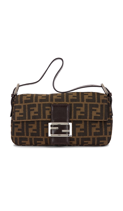 FWRD Renew Fendi Zucca Mama Baguette Shoulder Bag in Brown