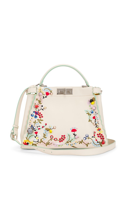 FWRD Renew Fendi Peekaboo Handbag in Ivory