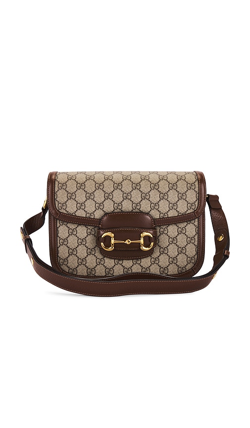FWRD Renew Gucci Horsebit 1955 Shoulder Bag in Beige