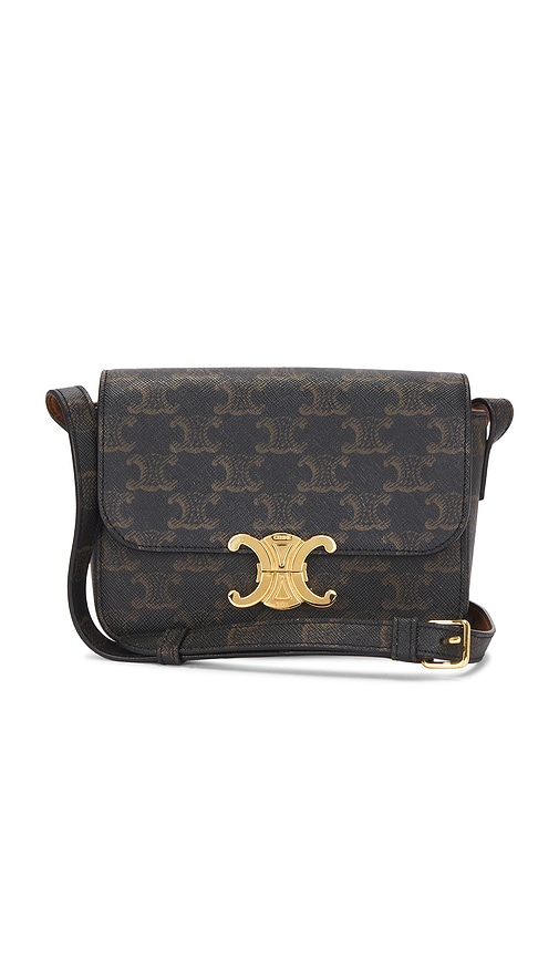 FWRD Renew Celine Triomphe Shoulder Bag in Brown