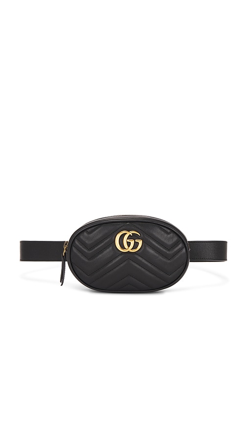 FWRD Renew Gucci GG Marmont Waist Bag in Black REVOLVE