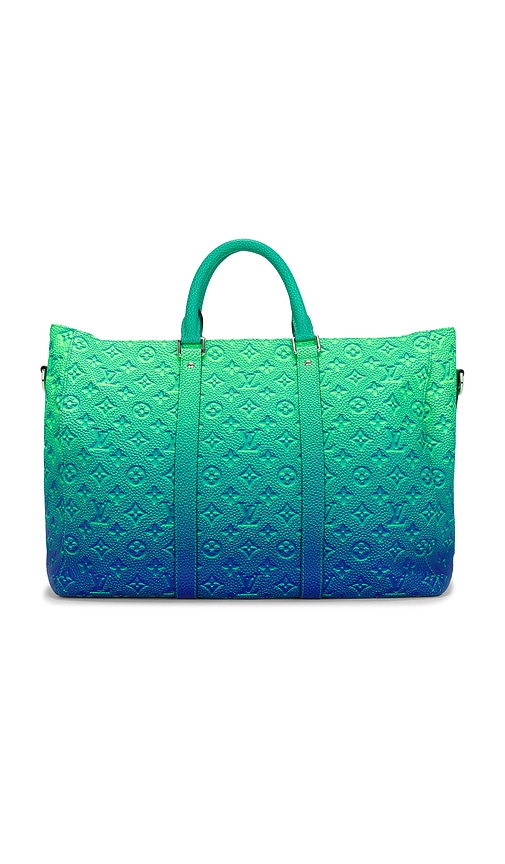 FWRD Renew Louis Vuitton Taurillon Illusion Keepall Tote Bag in Green